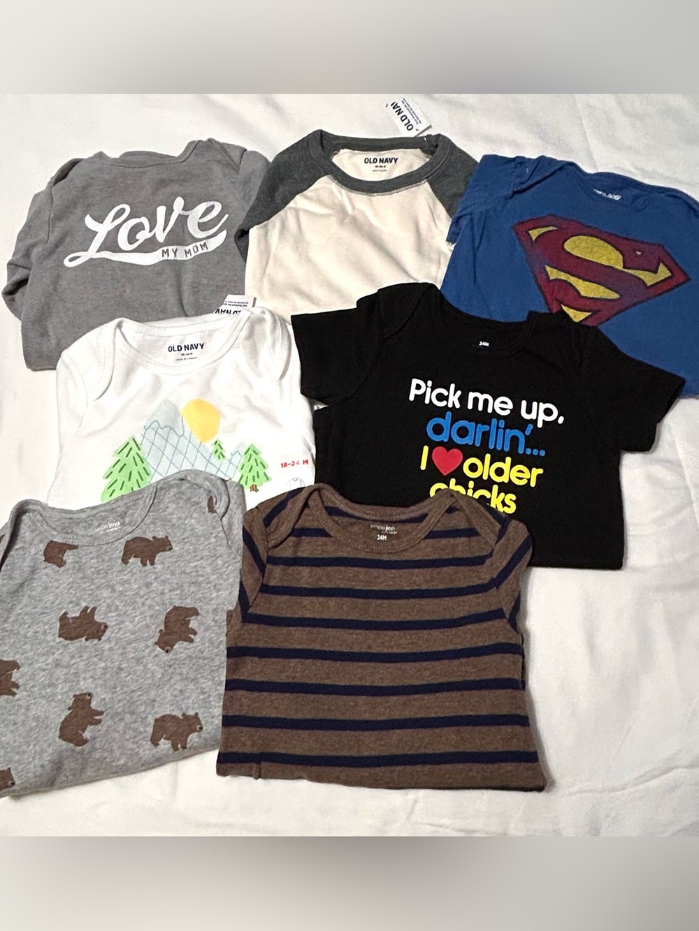 24 Month Bodysuits Long and Short Sleeve Excellent! Superman, Bears, Raglan